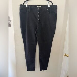 NWT Madewell Women’s 9” Mid-Rise Skinny Raw Hem Button Fly Jeans Size Waist 36